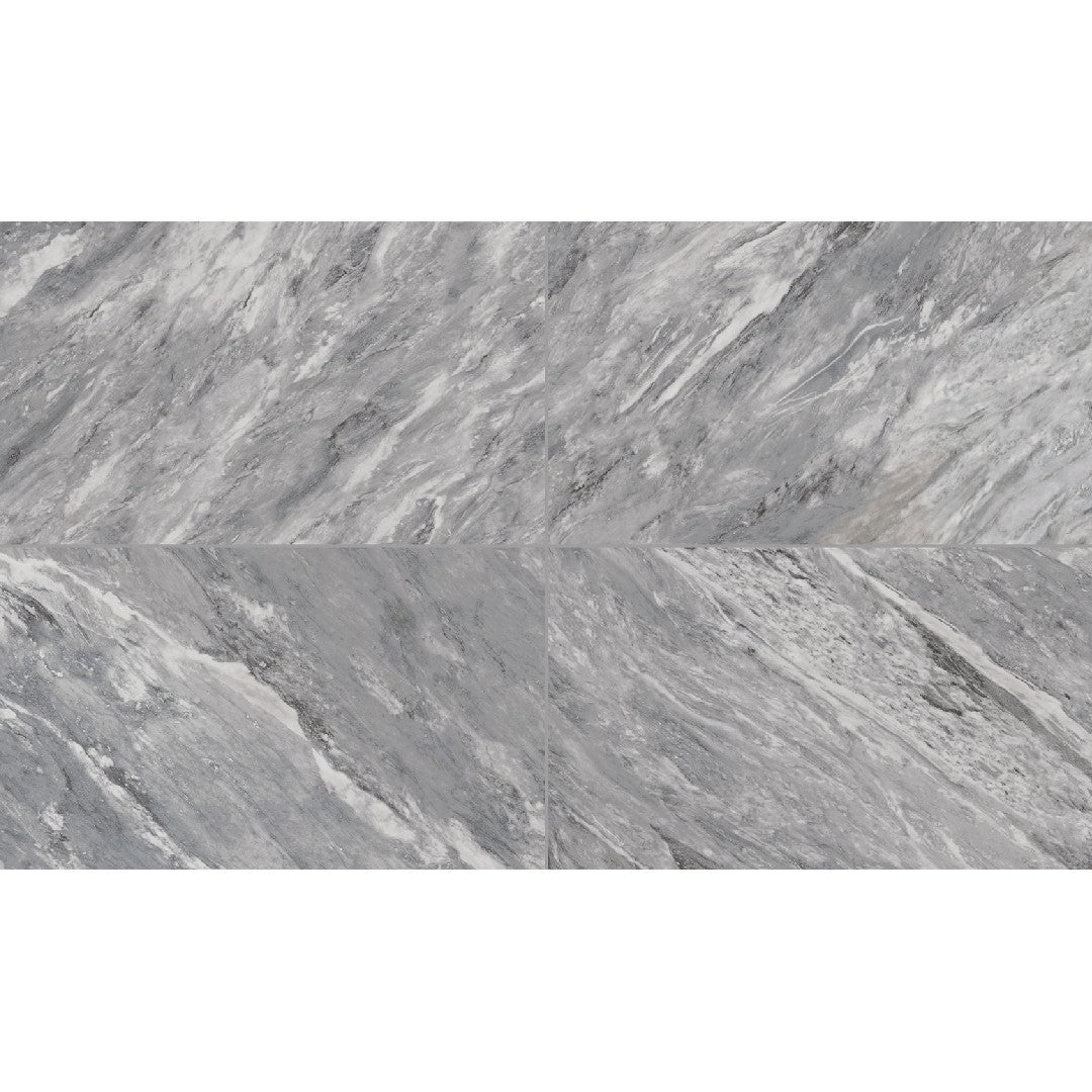 Daltile Marble Attache Lavish 12" x 24" Rectified Satin Porcelain Floor Tile, Stellar Grey, 11.62" x 23.37"