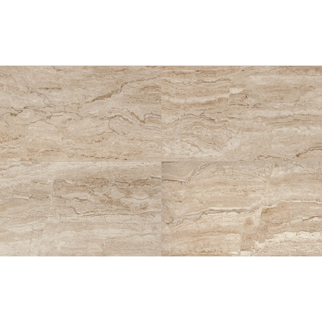 Daltile Marble Attache 24" x 48" Rectified Satin Porcelain Floor Tile, Travertine MA85, 23.37" x 47.06"