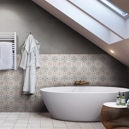 Lungarno Marrakesh 8" x 8" Pressed Matte Porcelain Floor Deco Tile