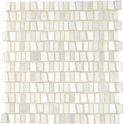 Marazzi Midpark 12" x 12" Matte Natural Stone 1" Random Trapezoid Mosaic, Cloud, 12" x 12.56"