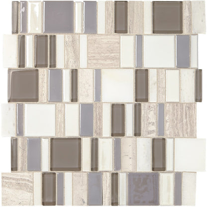 Marazzi Midpark 14" x 14" Matte Natural Stone 2" Random Square Mosaic, Rainstorm, 12.56" x 13.38"