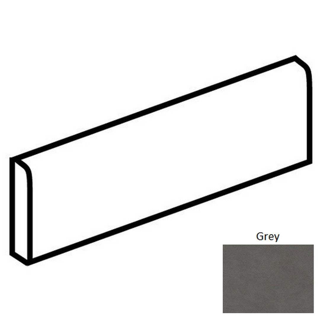 Daltile Bee Hive 3" x 12" Matte Porcelain Floor Bullnose, Grey, 3" x 12"