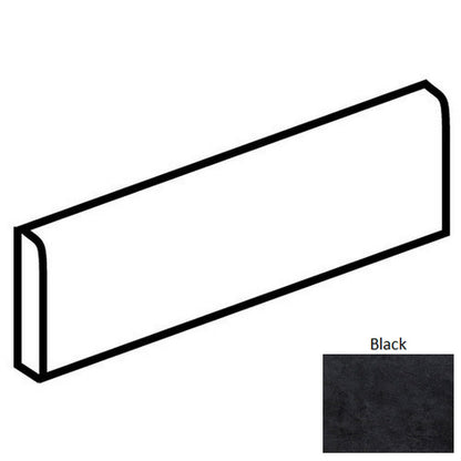 Daltile Bee Hive 3" x 12" Matte Porcelain Floor Bullnose, Black, 3" x 12"