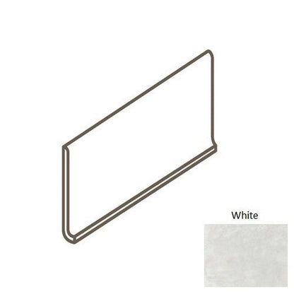 Daltile Portfolio 6" x 12" Rectified Matte Porcelain Floor Cove Base, White, 6" x 12"