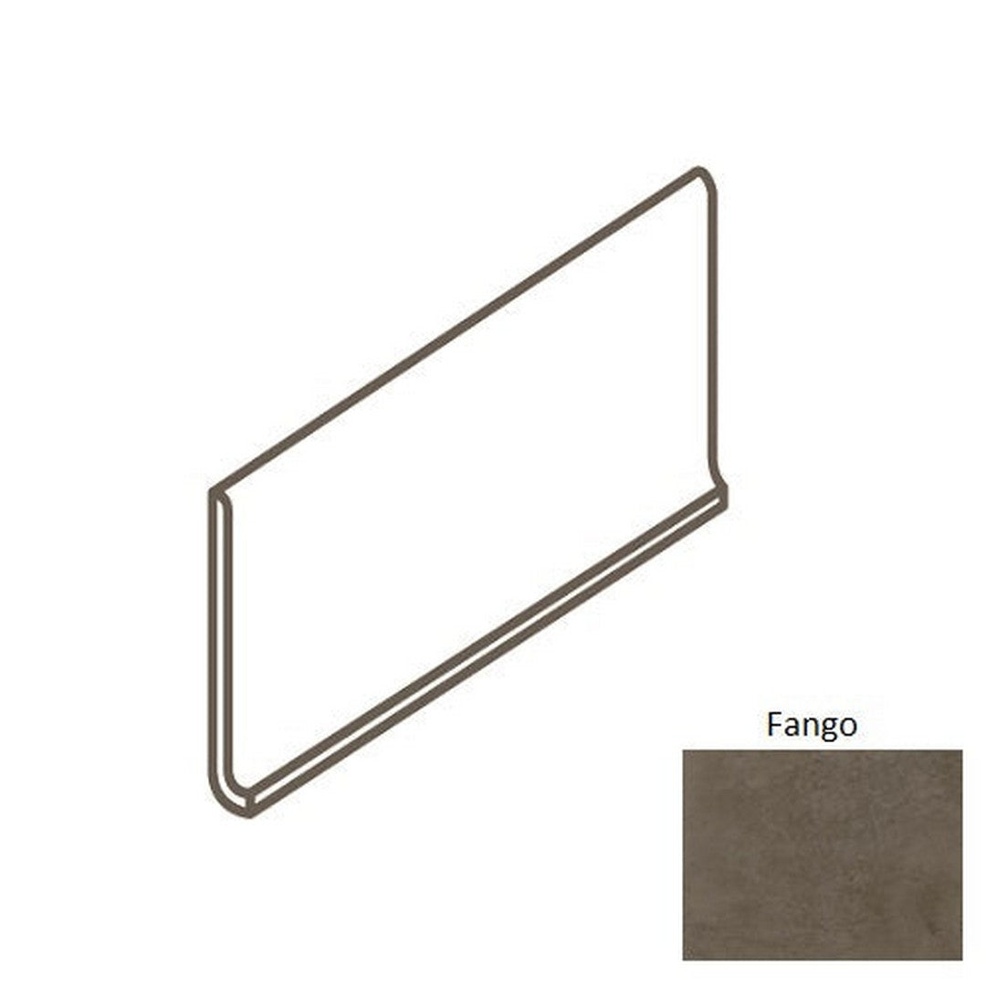 Daltile Portfolio 6" x 12" Rectified Matte Porcelain Floor Cove Base, Fango, 6" x 12"