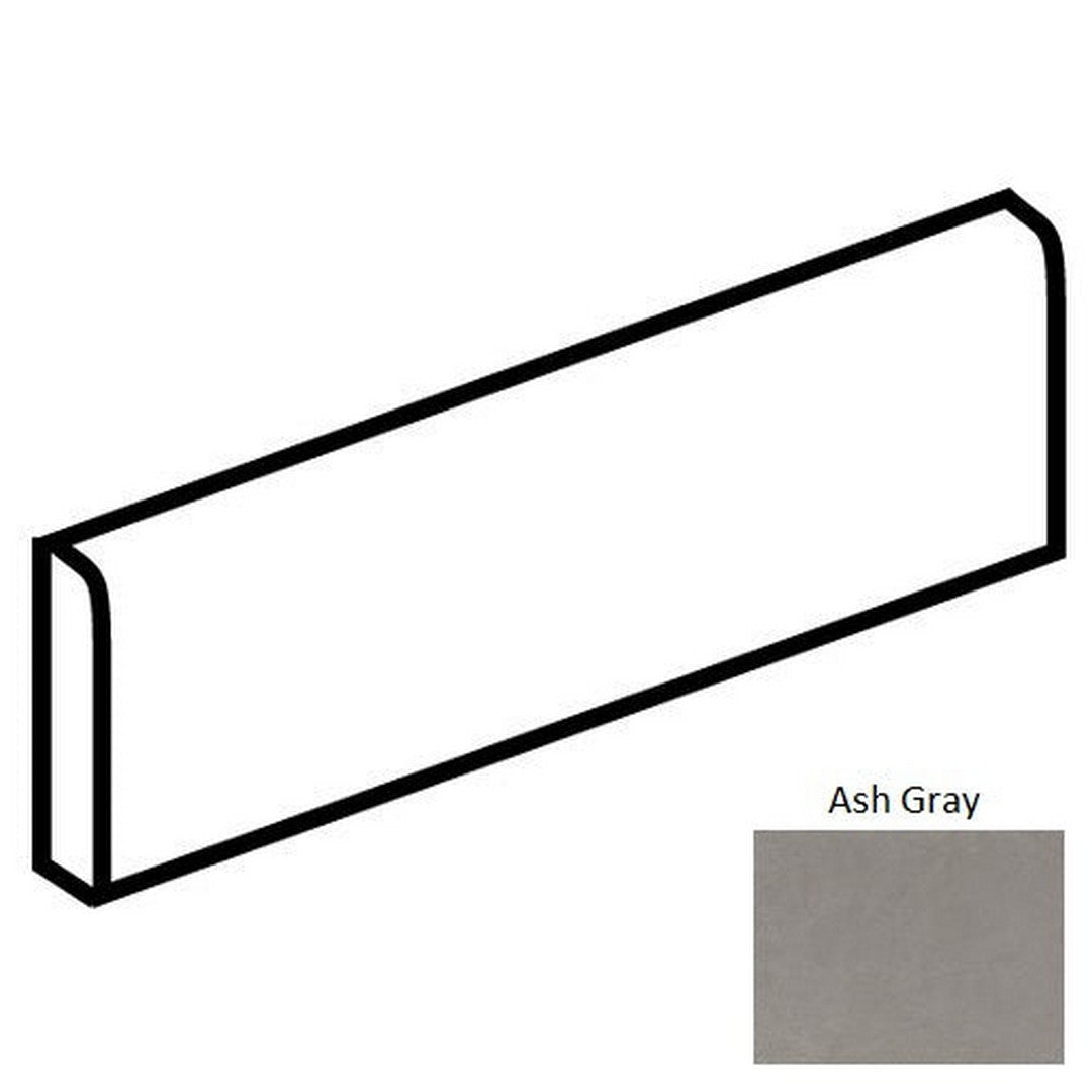 Daltile Portfolio 3" x 12" Rectified Matte Porcelain Floor Bullnose, Ash Grey, 3" x 12"