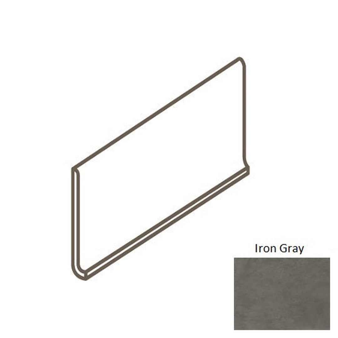 Daltile Portfolio 6" x 12" Rectified Matte Porcelain Floor Cove Base, Iron Grey, 6" x 12"
