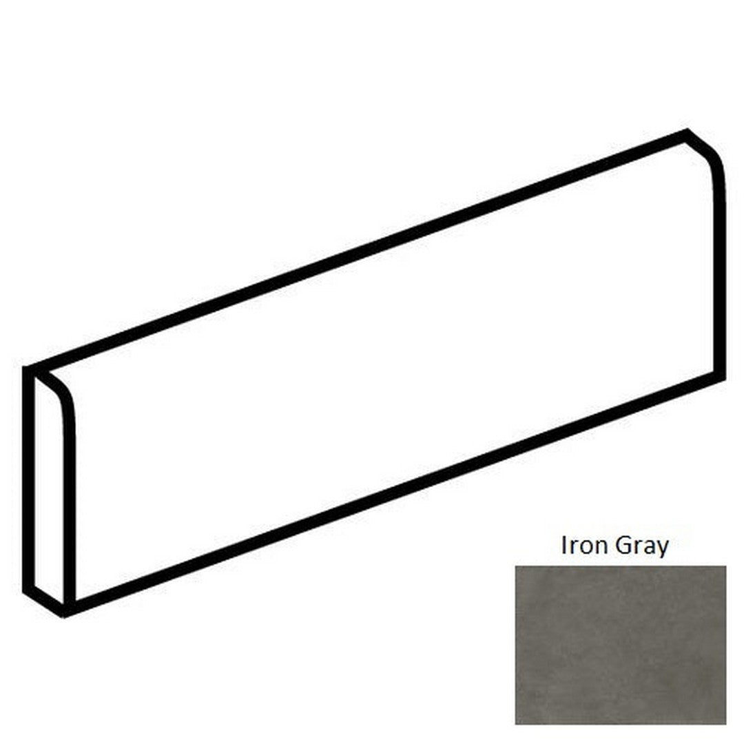 Daltile Portfolio 3" x 12" Rectified Matte Porcelain Floor Bullnose, Iron Grey, 3" x 12"
