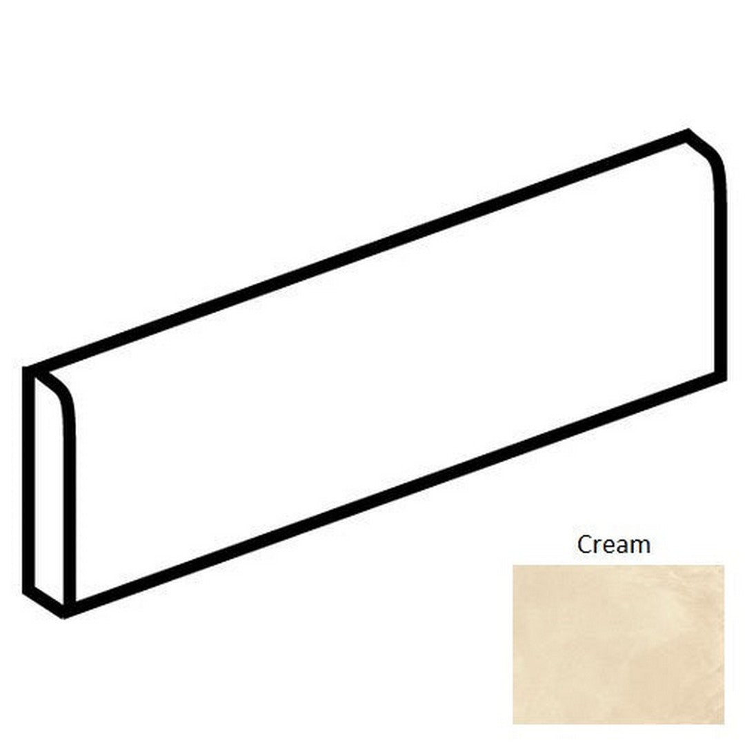 Daltile Portfolio 3" x 12" Rectified Matte Porcelain Floor Bullnose, Cream, 3" x 12"