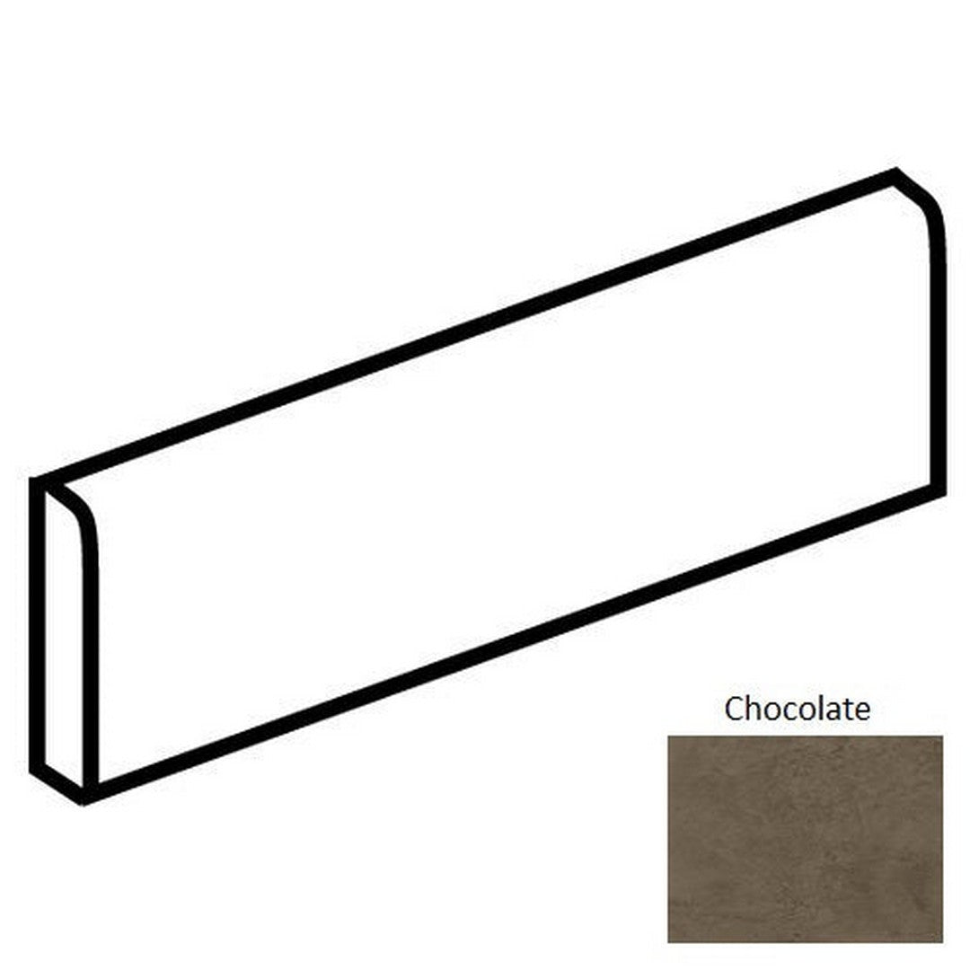 Daltile Portfolio 3" x 12" Rectified Matte Porcelain Floor Bullnose, Chocolate, 3" x 12"
