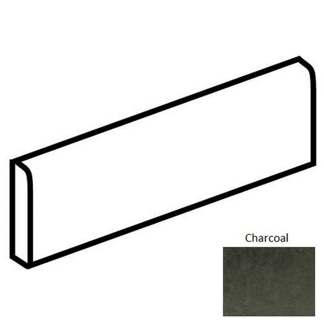 Daltile Portfolio 3" x 12" Rectified Matte Porcelain Floor Bullnose, Charcoal, 3" x 12"