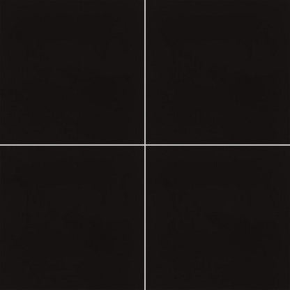 Daltile Pure 12" x 12" Rectified Polished Porcelain Floor Tile, Black, 11.75" x 11.75"