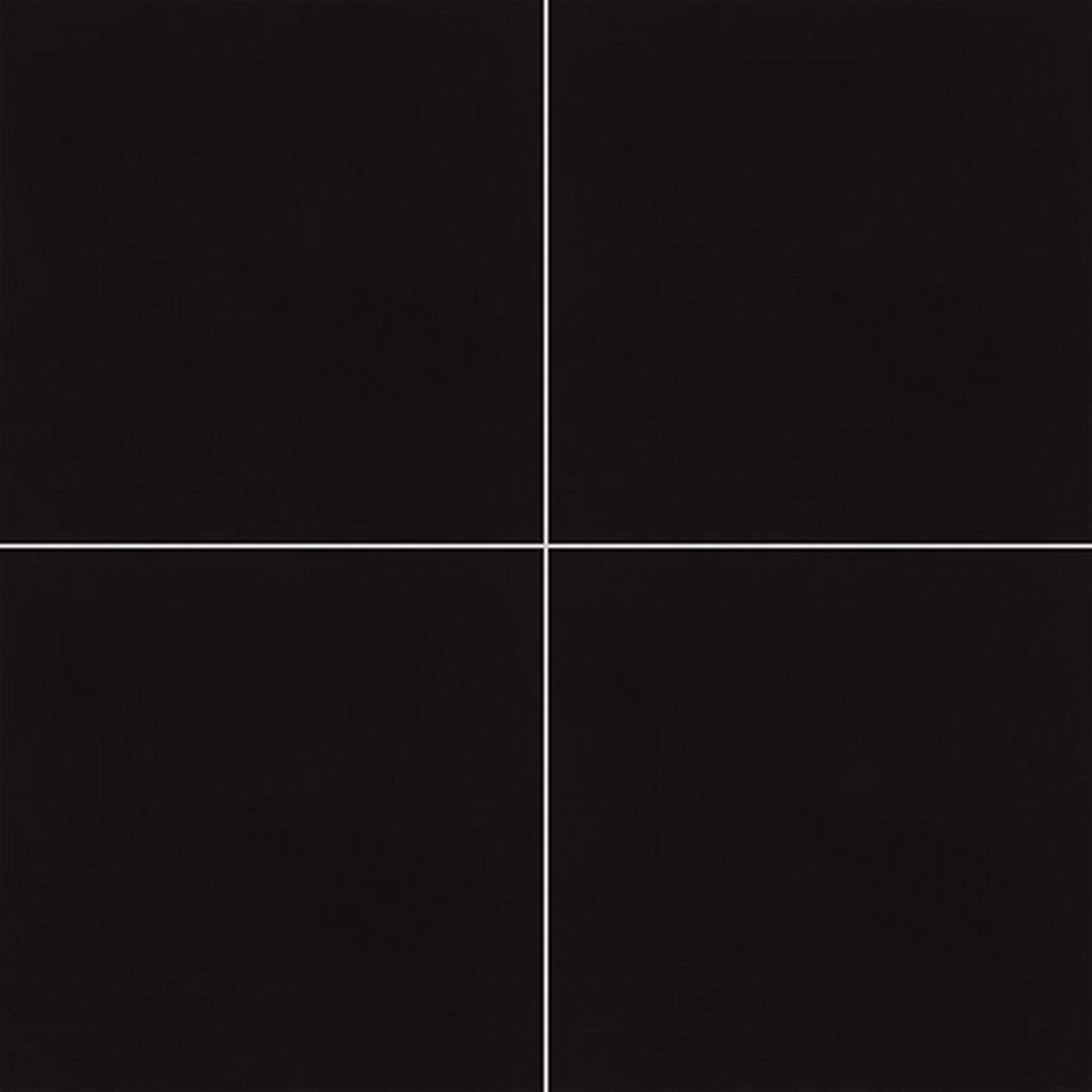 Daltile Pure 24" x 24" Rectified Polished Porcelain Floor Tile, Black, 23.62" x 23.62"