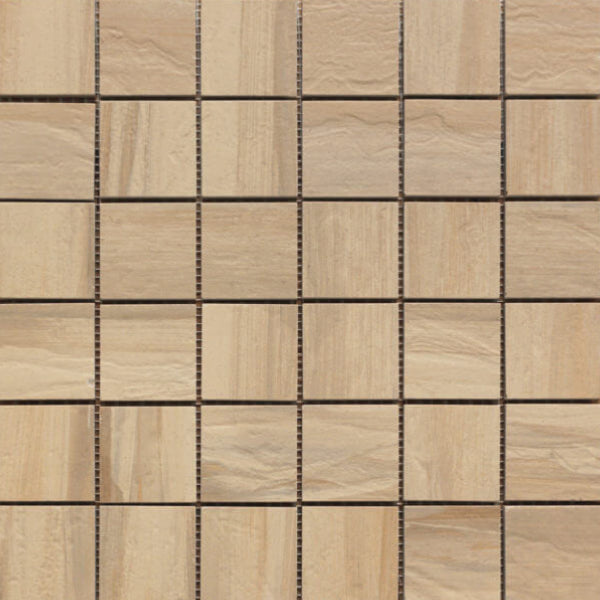 Happy Floors Paint Stone 12" x 12" Natural Porcelain 2" Mosaic, Beige, 12" x 12"