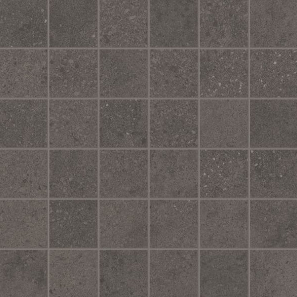Happy Floors Phase 12" x 12" Interlocking Natural Porcelain 2" Mosaic, Dark, 12" x 12"