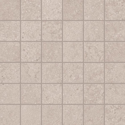 Happy Floors Phase 12" x 12" Interlocking Natural Porcelain 2" Mosaic, Ecru, 12" x 12"