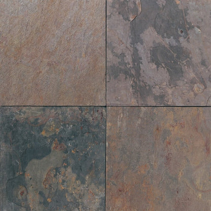American Olean Stone Source 16" x 16" Cleft Slate Tile, Indian Multicolor, 16" x 16"