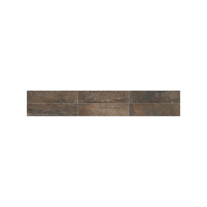 Daltile Slate Attache 6" x 24" Matte Porcelain Floor Tile, Multi Brown, 6" x 24"