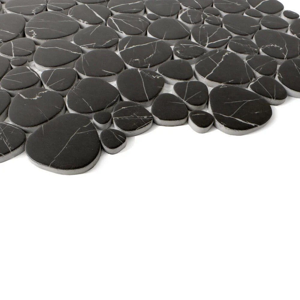 Lungarno Simple Stone 12.13" x 12.13" Pressed Glass Pebble Mosaic