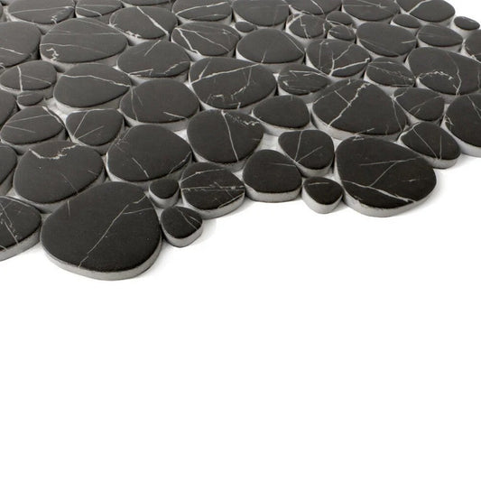 Lungarno Simple Stone 12.13" x 12.13" Pressed Glass Pebble Mosaic