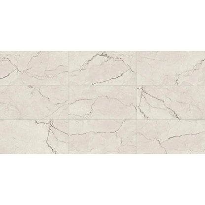 Daltile Sovran 24" x 48" Satin Porcelain Floor Tile, Bianca, 23.43" x 47.06"