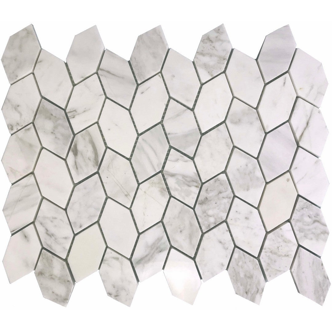 Ottimo Stonevine 13" x 14.96" Honed Stone Mosaic, White, 12" x 12"