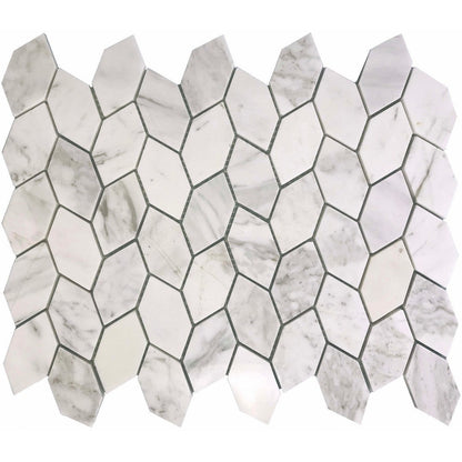 Ottimo Stonevine 13" x 14.96" Honed Stone Mosaic, White, 12" x 12"