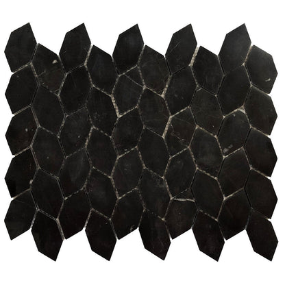 Ottimo Stonevine 13" x 14.96" Honed Stone Mosaic, Black, 12" x 12"