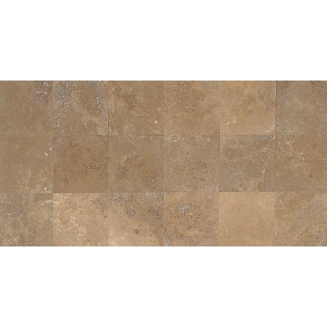 American Olean Stone Source 12" x 12" Honed Travertine Tile, Noce, 12" x 12"