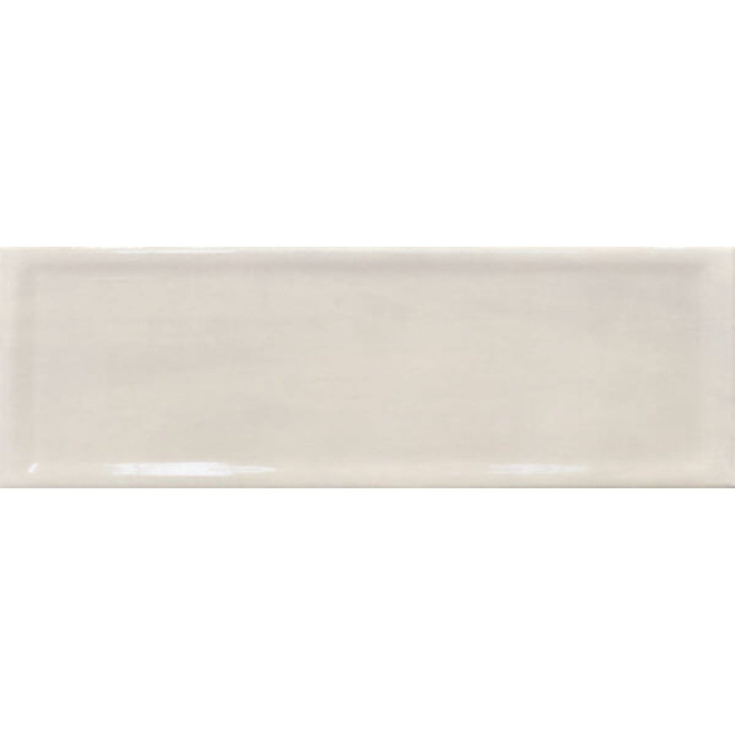 Happy Floors Titan 4" x 12" Pressed Natural Ceramic Deco Edge Wall Tile, Ivory, 4" x 12"