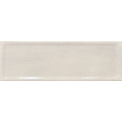 Happy Floors Titan 4" x 12" Pressed Natural Ceramic Deco Edge Wall Tile, Ivory, 4" x 12"