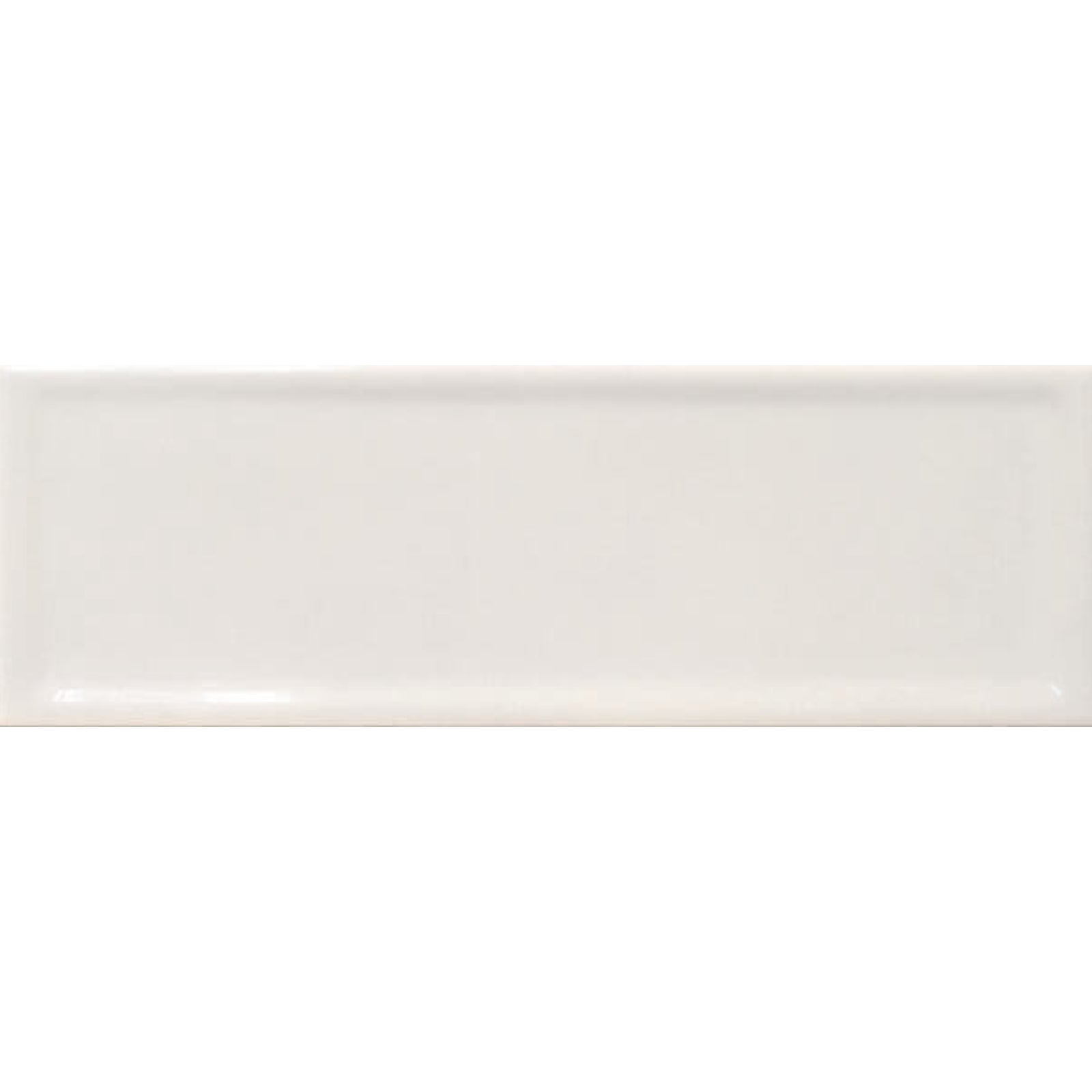 Happy Floors Titan 4" x 12" Pressed Natural Ceramic Deco Edge Wall Tile, White, 4" x 12"