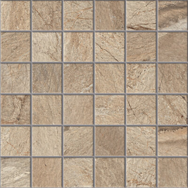 Happy Floors Utah 12" x 12" Natural Porcelain 2" Mosaic, Desert, 12" x 12"