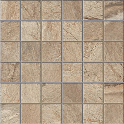Happy Floors Utah 12" x 12" Natural Porcelain 2" Mosaic, Desert, 12" x 12"
