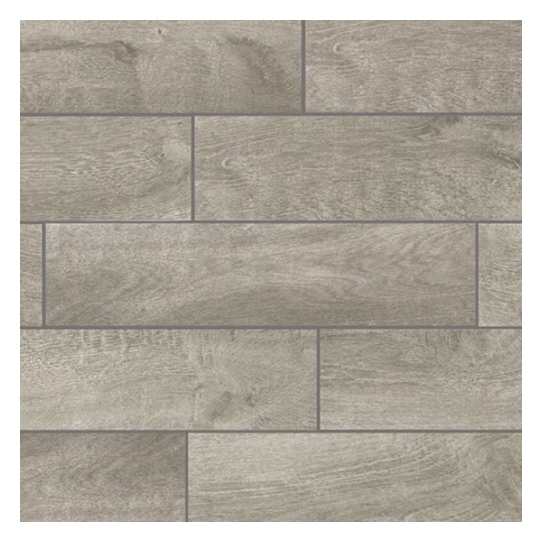 Daltile Platinum 6" x 24" Matte Porcelain Floor Tile, Gray, 6.06" x 23.78"