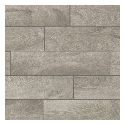 Daltile Platinum 6" x 24" Matte Porcelain Floor Tile, Gray, 6.06" x 23.78"