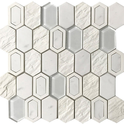 Emser Literati 12" x 12" Pressed Stone & Glass Mosaic, Irving, 11.81" x 11.93"