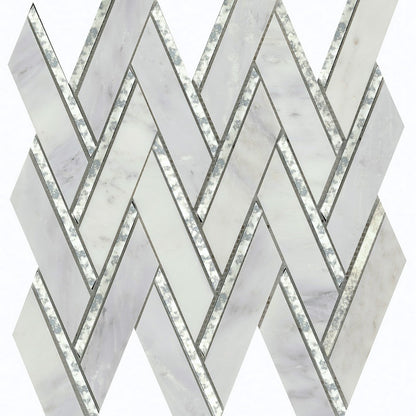 Emser Impulse 14" x 15" Glossy Stone & Glass Mosaic, Winter, 13.98" x 15.16"