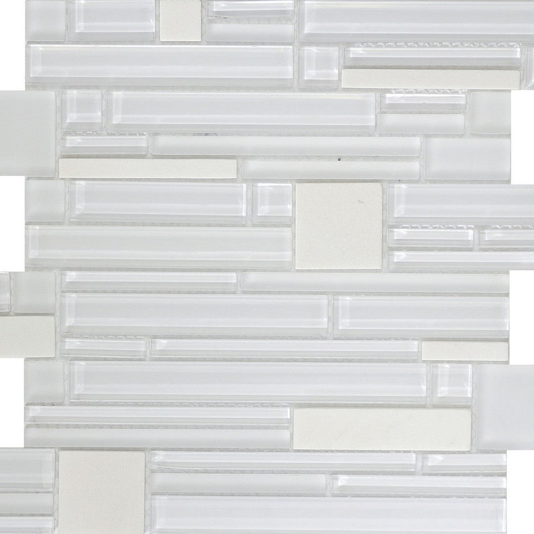 Emser Entity 12" x 12" Glossy Stone & Glass Mosaic, Energy, 11.81" x 11.81"