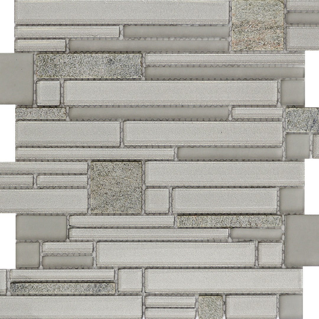 Emser Entity 12" x 12" Glossy Stone & Glass Mosaic, Spirit, 11.81" x 11.81"