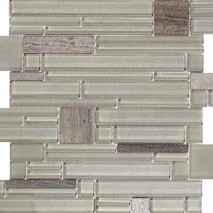 Emser Entity 12" x 12" Glossy Stone & Glass Mosaic, Vigor, 11.81" x 11.81"