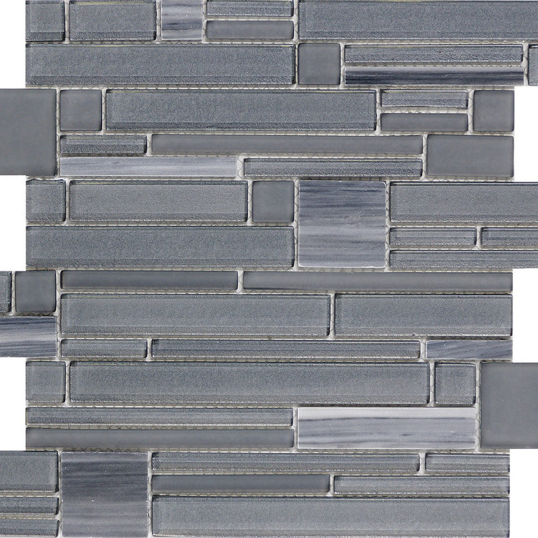 Emser Entity 12" x 12" Glossy Stone & Glass Mosaic, Zest, 11.81" x 11.81"