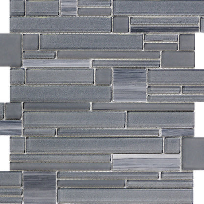 Emser Entity 12" x 12" Glossy Stone & Glass Mosaic, Zest, 11.81" x 11.81"