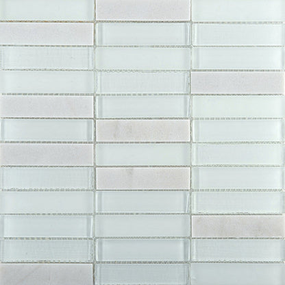 Emser Illumina 12" x 12" Glossy Stone & Glass Mosaic, Flare, 11.73" x 11.73"