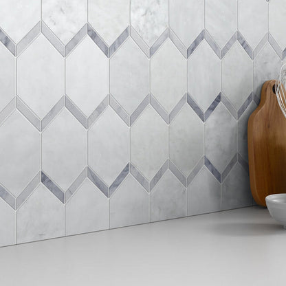 Emser-Intrigue-11-x-15-Rectified-Polished-Picket-Stone-&-Glass-Mosaic-Picket-Marble