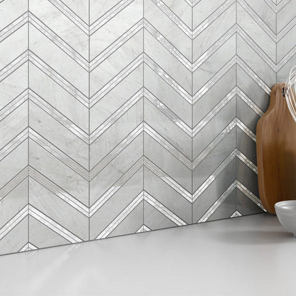 Emser-Intrigue-12-x-12-Rectified-Polished-Chevron-Stone-&-Glass-Mosaic-Chevron-Mirror