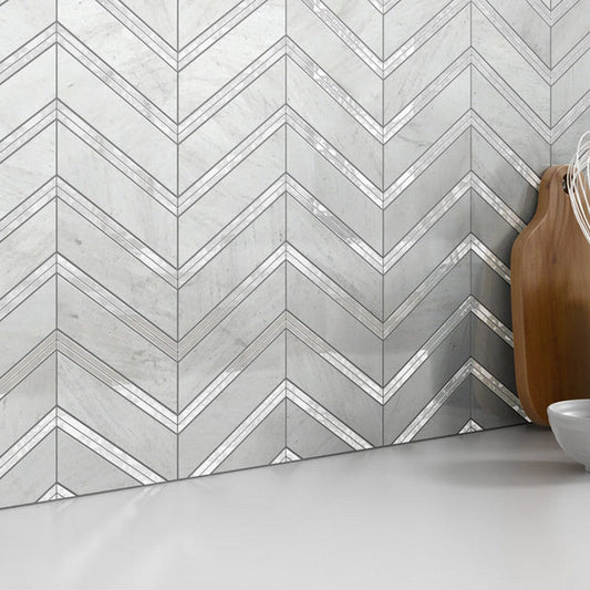 Emser-Intrigue-12-x-12-Rectified-Polished-Chevron-Stone-&-Glass-Mosaic-Chevron-Mirror