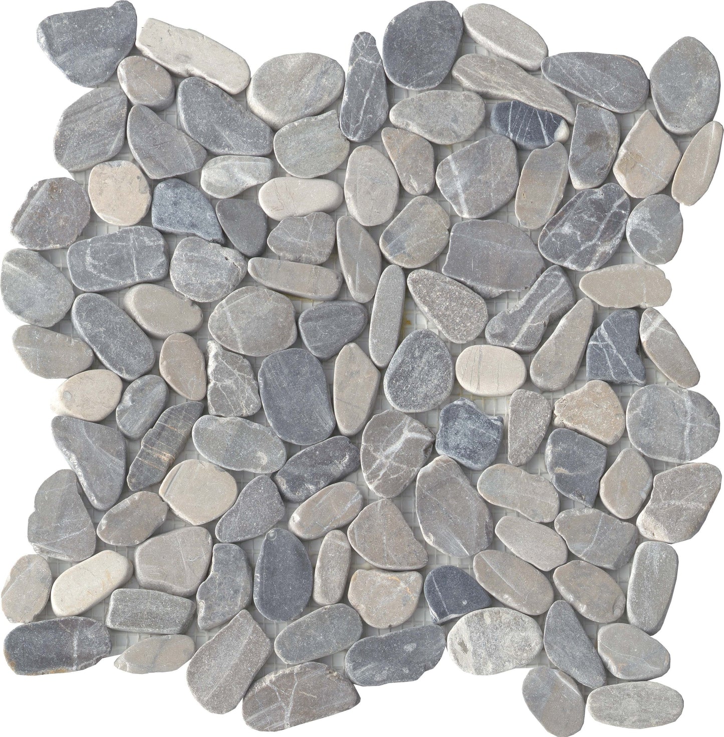 Emser Opuscar 12" x 12" Honed Pebbles Natural Stone Mosaic, Dark, 11.81" x 11.81"