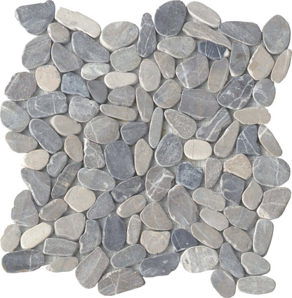 Emser Opuscar 12" x 12" Honed Pebbles Natural Stone Mosaic, Dark, 11.81" x 11.81"
