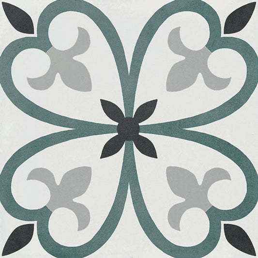 Marazzi D_Segni Color 8" x 8" Clover Deco Matte Porcelain Tile, Clover, 7.88" x 7.88"